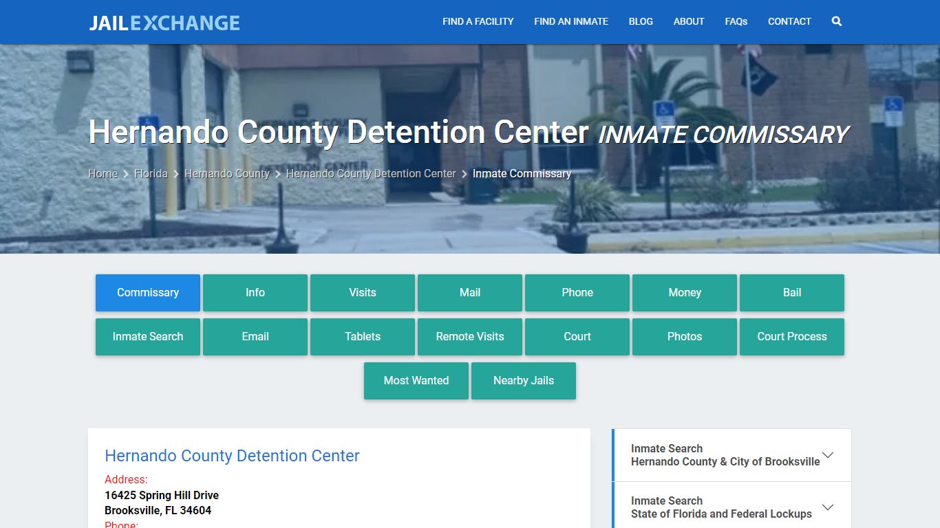 Hernando County Detention Center Inmate Commissary - Jail Exchange